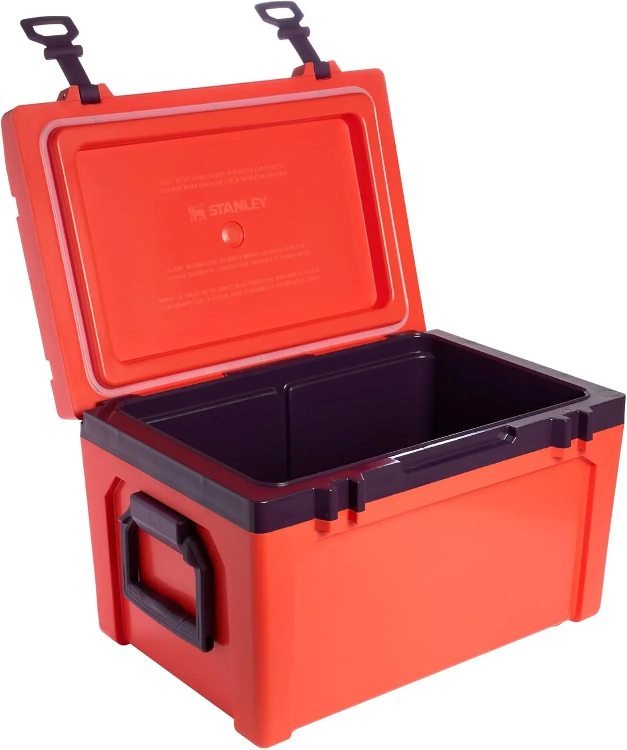 Stanley Adventure Outdoor Cooler 50 qt | Heavy Duty Outdoor Camping Cooler with Easy Carry Side Handles | 6 Days Cooling Ice Chest for 82 Cans | Flat Top Doubles as Seat | BPA-Free | Tigerlily Plum