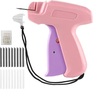 Stitch Gun for Clothes,Stitch Gun Quick Clothing Fixer, Tagging Gun for Clothing,Sewing Kit-Includes 6 Needle,1500 Black Fasteners&1500 White Fasteners(0.18inch) Purple
