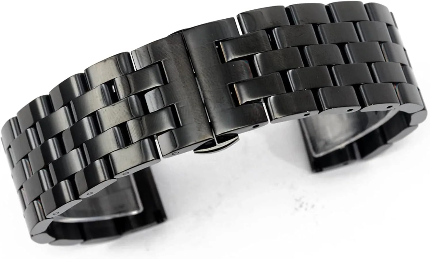 Strap 20mm, 22mm, 24mm, 26mm Black/silver Steel Quick Release Link Replacement Strap Men's And Women's Business Watches