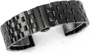 Strap 20mm, 22mm, 24mm, 26mm Black/silver Steel Quick Release Link Replacement Strap Men's And Women's Business Watches