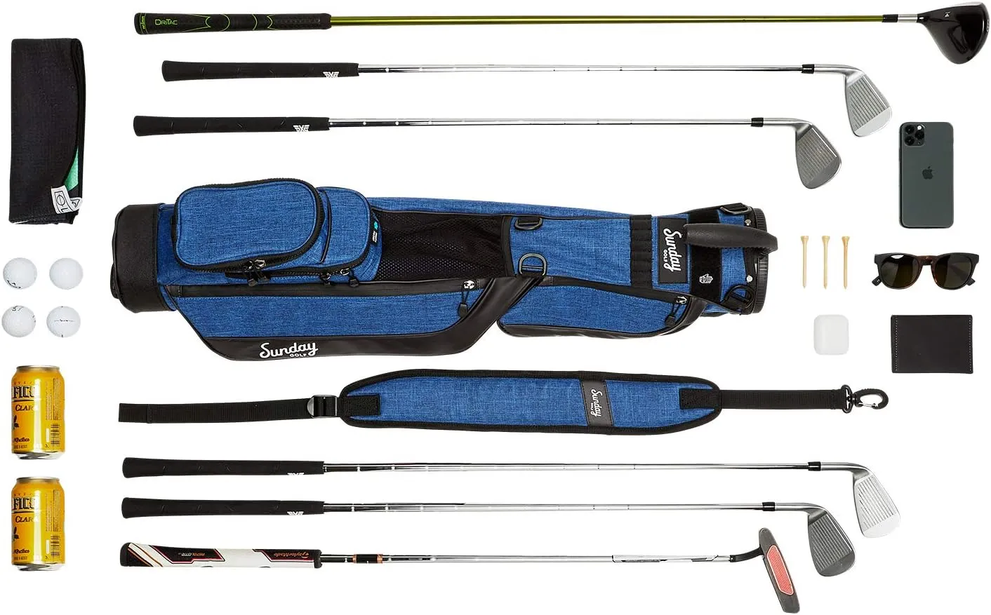 Sunday Golf Loma Bag - Lightweight Golf Bag with Strap and Stand – Easy to Carry Pitch n Putt Golf Bag – Stand Bag for The Driving Range, Par 3 and Executive Courses, 31 Inches