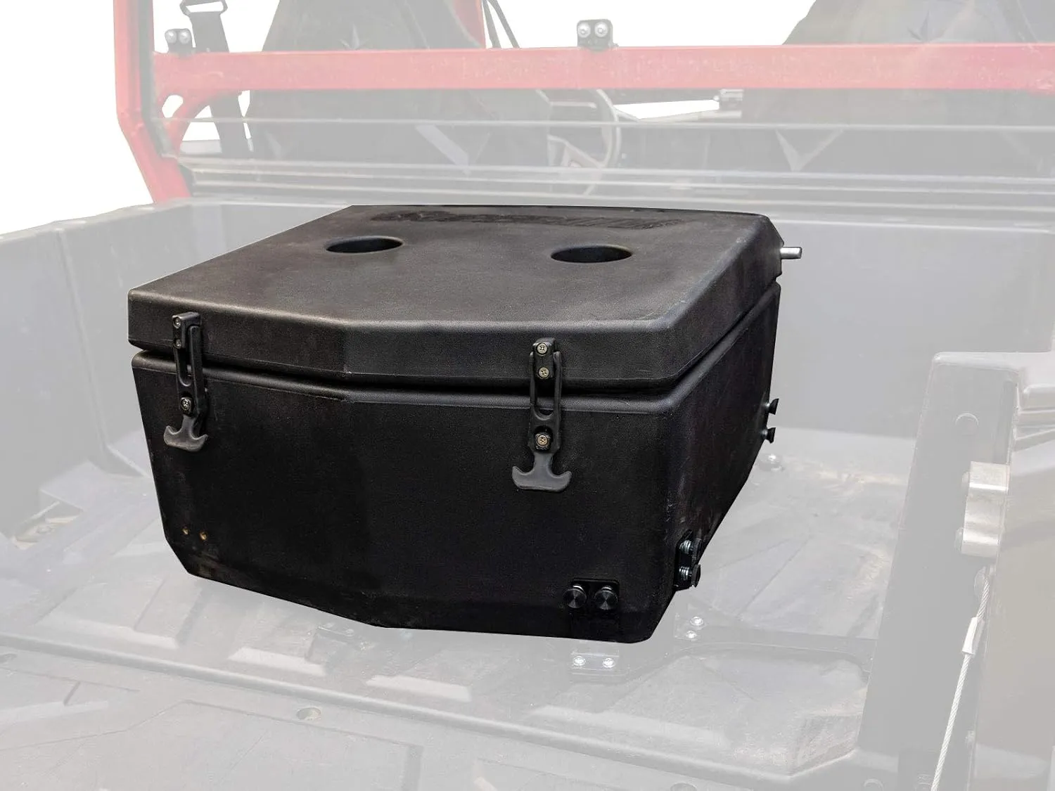 SuperATV Heavy Duty Insulated Rear Cooler/Cargo Box for Polaris General 1000 / General 4 (2016 ) - Sealed Lid Keeps Ice in & Mud Out!