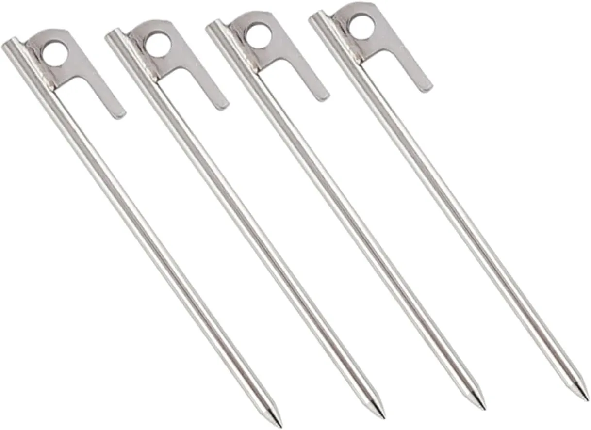 SUPVOX Portable Stainless Steel Tent Nails Camping Tent Stakes Essential Outdoor Tool for Campers
