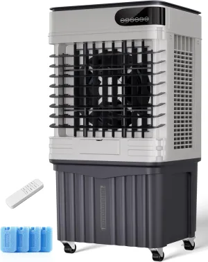Swamp Cooler 44 Inch, 3800 CFM Evaporative Air Cooler with Remote Control & 120° Oscillation, 3 In 1 Portable Cooling Fan for 1000 Sq.Ft, 13.5 Gal Tank, 3 Speeds/Modes for Home, Garage, Patio