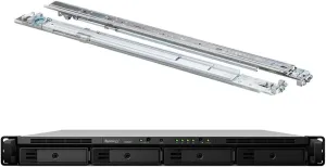 Synology RackStation RS820  Compact Rack Mount NAS Server Bundle with Rail Kit, Intel Atom C3538 Quad-Core, 18GB DDR4 RAM, 16TB SATA HDD, DSM Software