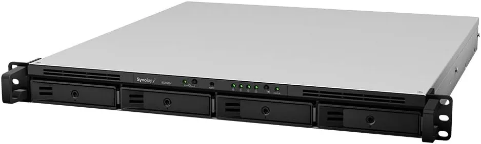 Synology RackStation RS820  Compact Rack Mount NAS Server Bundle with Rail Kit, Intel Atom C3538 Quad-Core, 18GB DDR4 RAM, 16TB SATA HDD, DSM Software