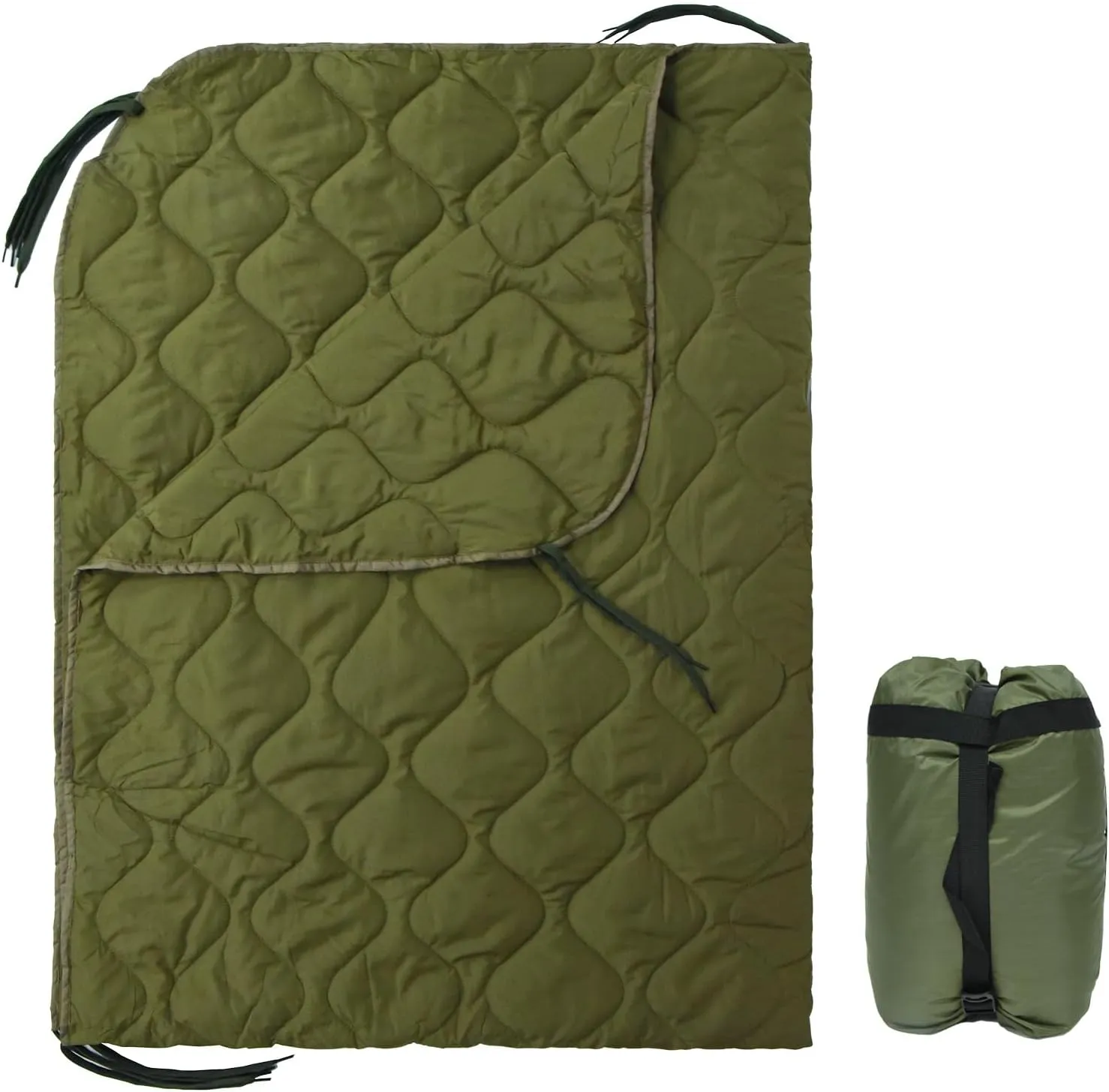 Tactical Military Camouflage Camping Blanket Supplies Packable Large Outdoor Travel Multifunctional Warm Quilt Cold Weather Lightweight Backpacking Quilt Ultralight Mat Waterproof Sleeping Pad-A