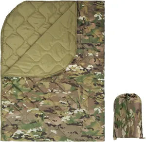 Tactical Military Camouflage Camping Blanket Supplies Packable Large Outdoor Travel Multifunctional Warm Quilt Cold Weather Lightweight Backpacking Quilt Ultralight Mat Waterproof Sleeping Pad-C