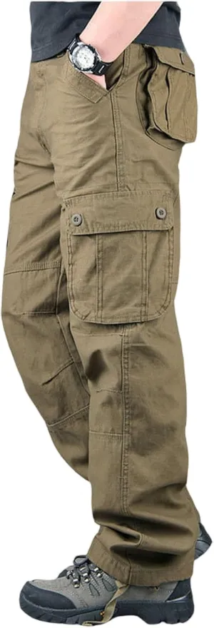 Tactical Pants for Men Stretch Ripstop Waterproof Zipper Cargo Hiking Pants Breathable Work Pant Hunting with Pockets