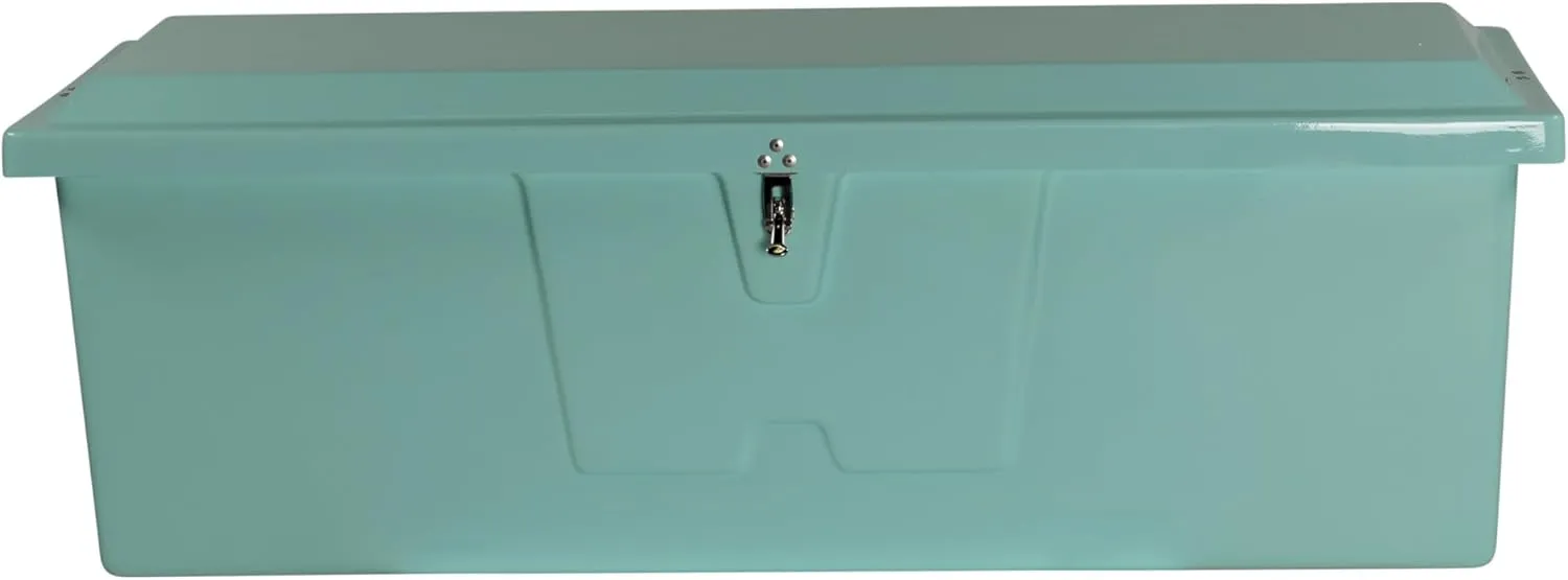 Taylor Made Stow N’ Go Standard Fiberglass Dock Box, Medium (24" H X 72" W X 23" D), Seafoam Green, Smooth Interior Finish, Lockable Latch, Stainless-Steel Hardware - 83552SF