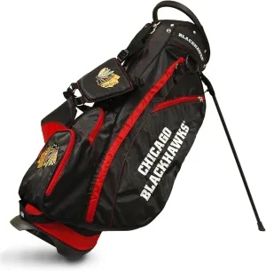 Team Golf NHL Lightweight, 14-Way Top, Spring Action Stand, Insulated Cooler Pocket, Padded Strap, Umbrella Holder & Removable Rain Hood