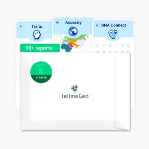 tellmeGen Starter DNA Test Kit with 90  Ancestry, Traits and Fitness Reports, Personalized Genetic Reports and DNA Relative Connect with Lifetime Updates Included