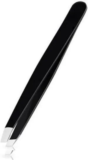 TEMKIN Tweezers Black Eyebrow Tweezers Hair Care Diagonal Handle Stainless Steel Eyebrow Clip Makeup Tool (Color : Black) Tweezers (Color : Black)
