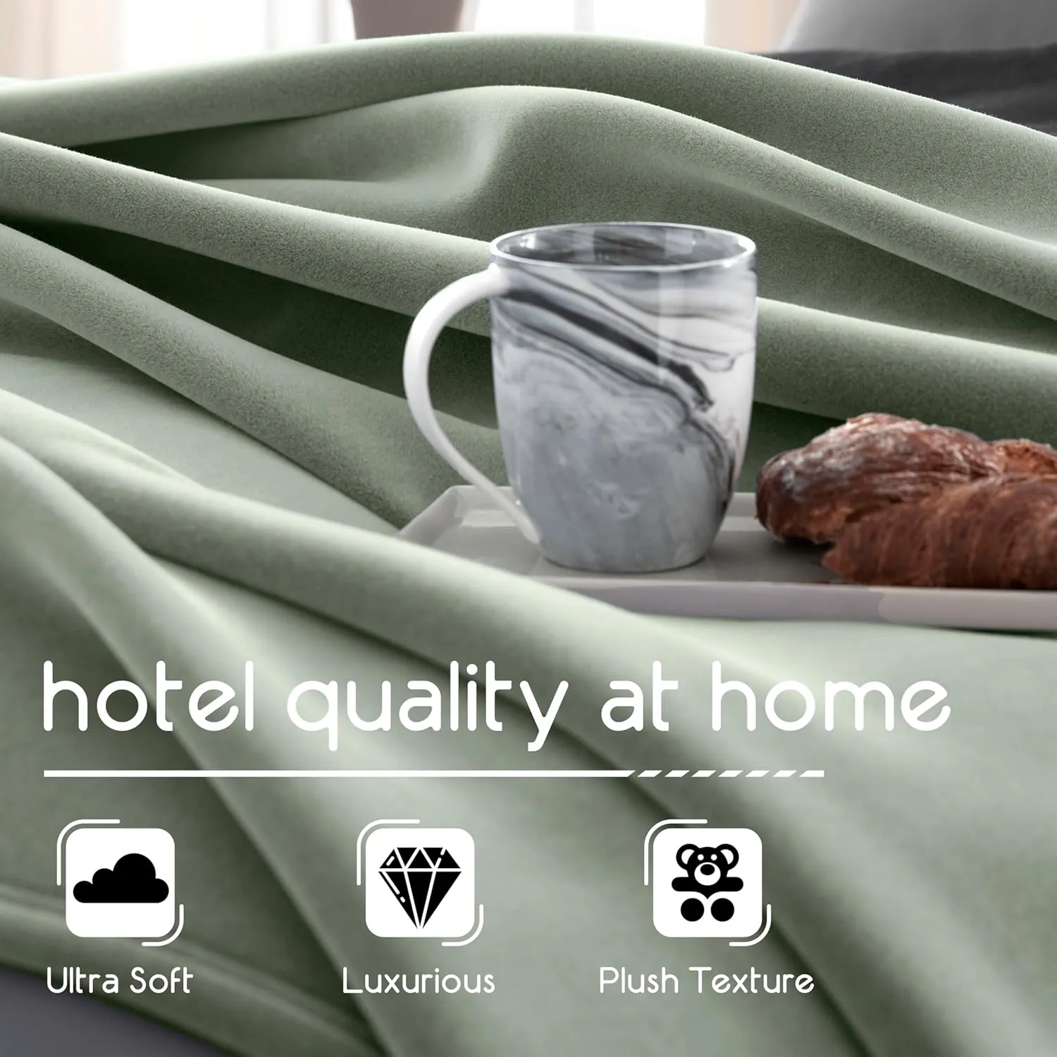 The Original Vellux Blanket - Soft, Warm, Insulated, Pet-Friendly, Home Bed & Sofa - Moss, Twin 66 x 90"