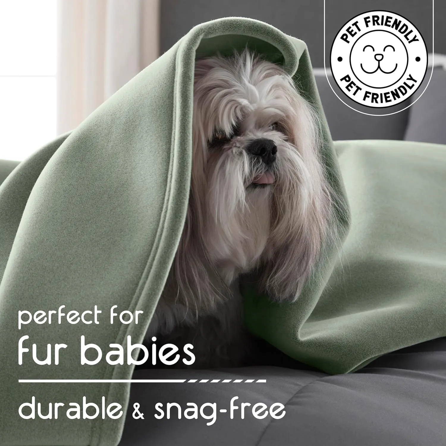 The Original Vellux Blanket - Soft, Warm, Insulated, Pet-Friendly, Home Bed & Sofa - Moss, Twin 66 x 90"