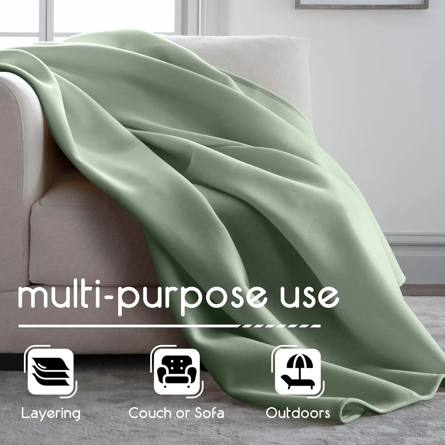 The Original Vellux Blanket - Soft, Warm, Insulated, Pet-Friendly, Home Bed & Sofa - Moss, Twin 66 x 90"