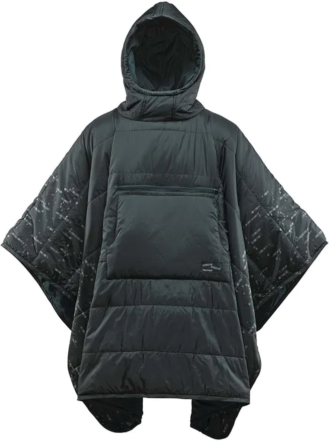 Therm-a-Rest Honcho Poncho Wearable Hoodie Blanket, Black Forest Print