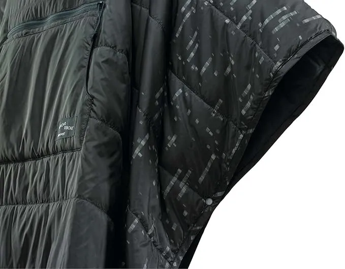 Therm-a-Rest Honcho Poncho Wearable Hoodie Blanket, Black Forest Print
