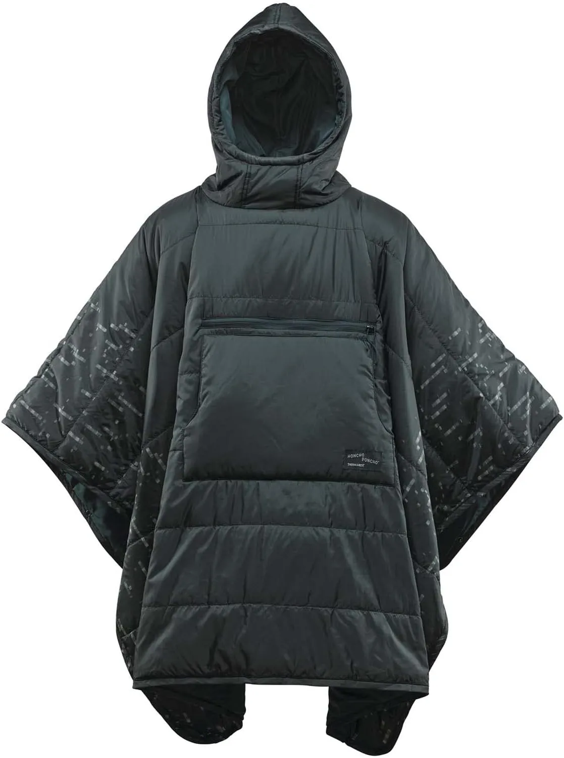 Therm-a-Rest Honcho Poncho Wearable Hoodie Blanket, Black Forest Print