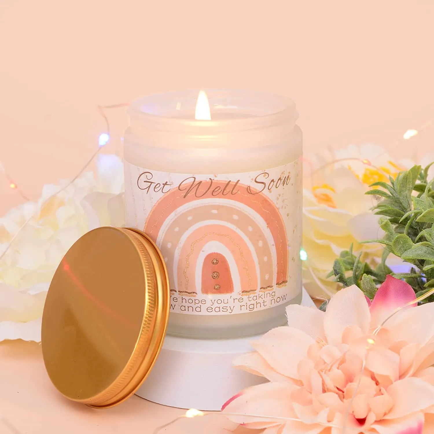 Thinking of you Feel Better Self Care Sympathy Gifts Box with Blanket Coffee Tumbler for Women Friends