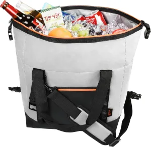 Tirrinia Insulated Soft Cooler Bag- 30 cans Leakproof Camping Ice Chest Box with Bottle Opener, Portable Cooler Box for Lunch, Picnic, Drink, Travel, Fishing