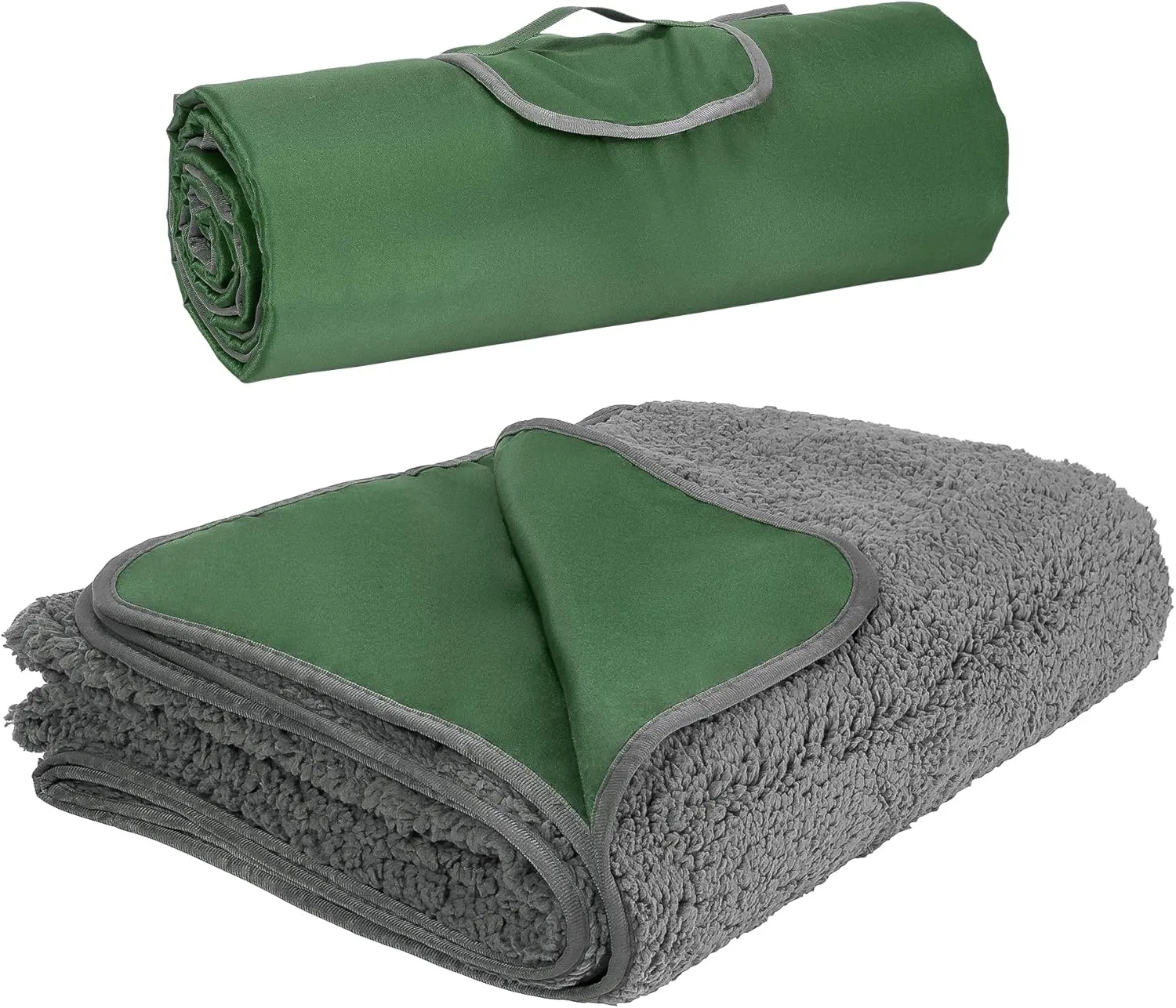 Tirrinia Outdoors Waterproof Camping Blanket,Sherpa Fleece Warm Windproof Soccer Stadium Blanket for Car Football Beach Concerts,51''X 59''