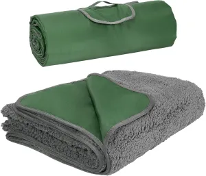Tirrinia Outdoors Waterproof Camping Blanket,Sherpa Fleece Warm Windproof Soccer Stadium Blanket for Car Football Beach Concerts,51''X 59''