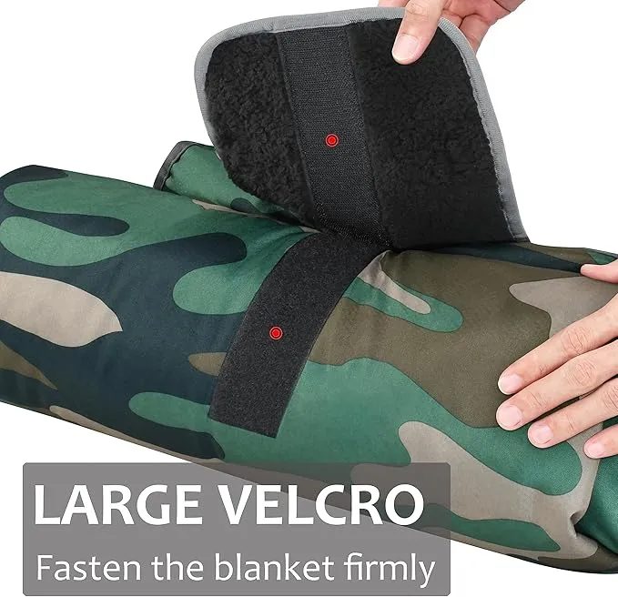 Tirrinia Outdoors Waterproof Throw Blanket, 51”x 59” Sherpa Fleece Stadium Windproof Mat for Boat, Traveling, Camping, Hiking, Football - Machine Washable