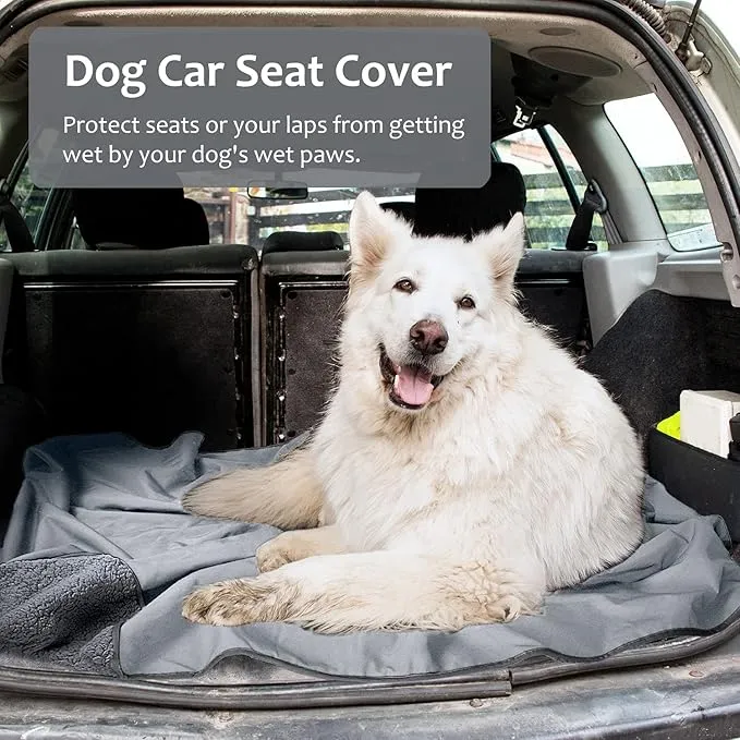 Tirrinia Outdoors Waterproof Throw Blanket, Sherpa Fleece Stadium Windproof Mat for Camping, Picnic, Traveling, Boat, Football - Machine Washable, Grey