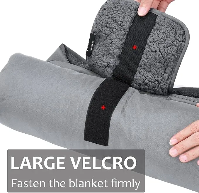 Tirrinia Outdoors Waterproof Throw Blanket, Sherpa Fleece Stadium Windproof Mat for Camping, Picnic, Traveling, Boat, Football - Machine Washable, Grey