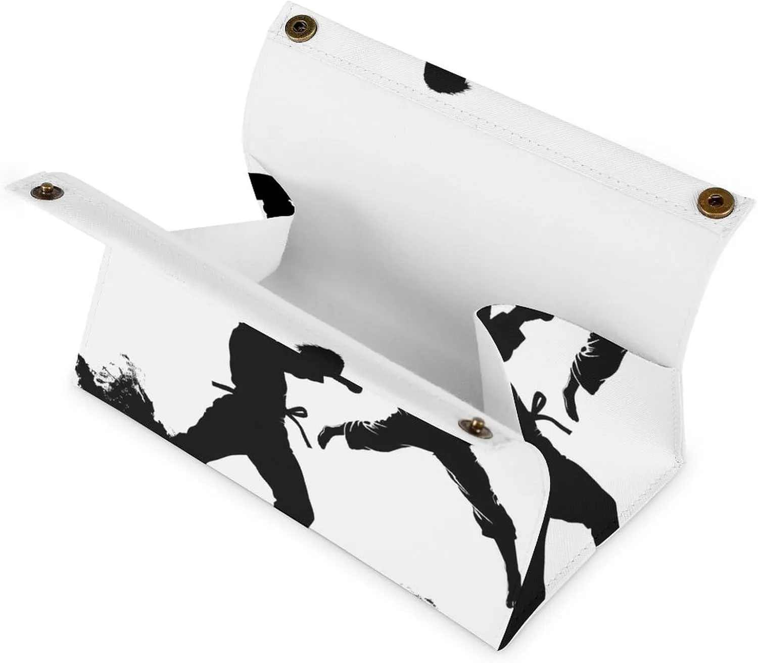 Tissue Box Cover, Kickboxing Tissue Box Holder, PU Stylish Decorative Holder with Snap Closure, Easy Refill & Durable Design for Home, Car & Office, All Occasions