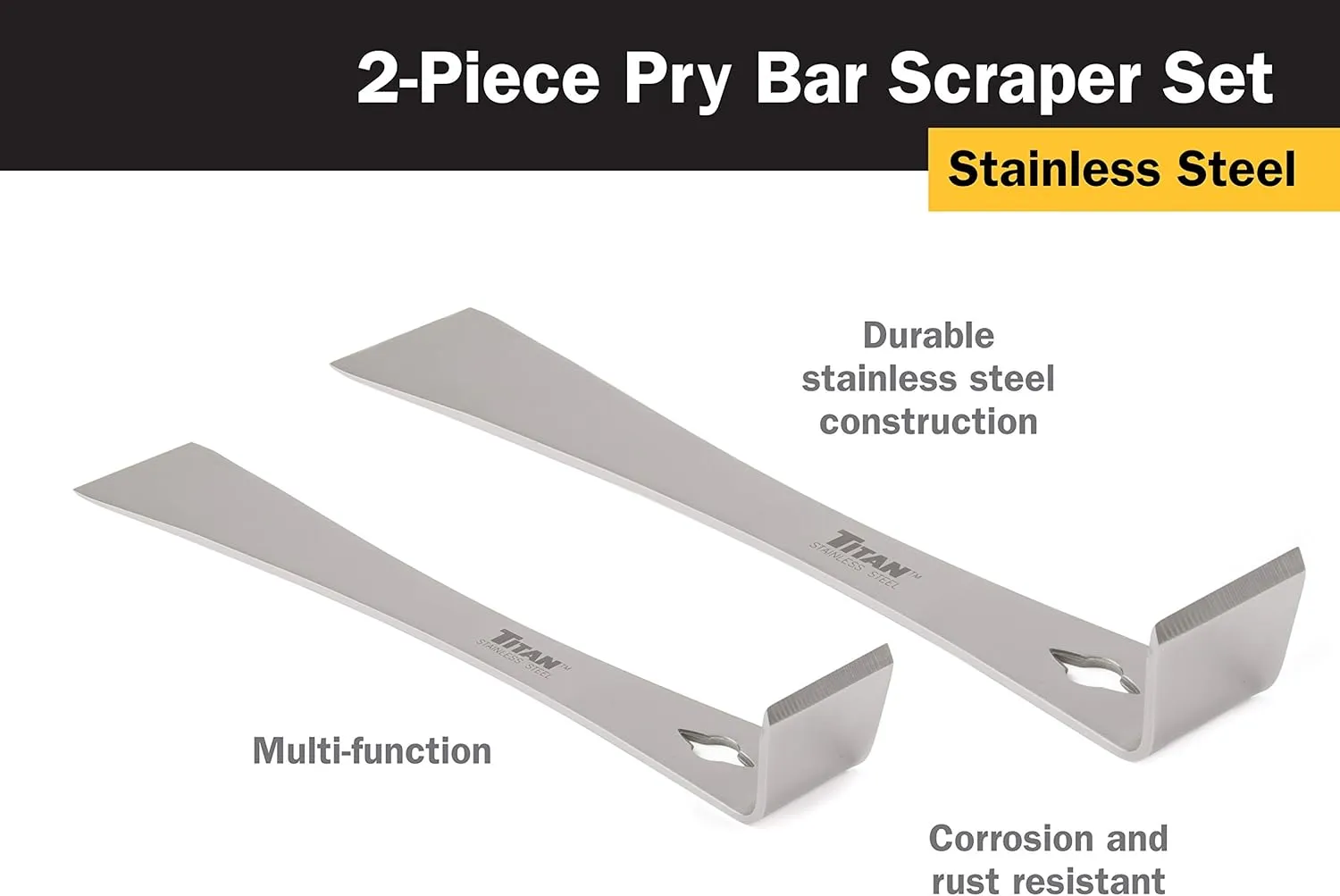 Titan 17005 2-Piece Stainless Steel Pry Bar Scraper Set