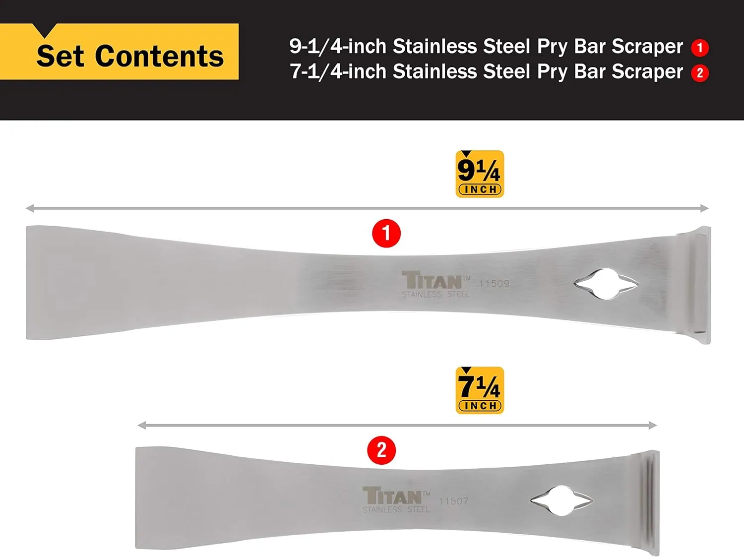 Titan 17005 2-Piece Stainless Steel Pry Bar Scraper Set