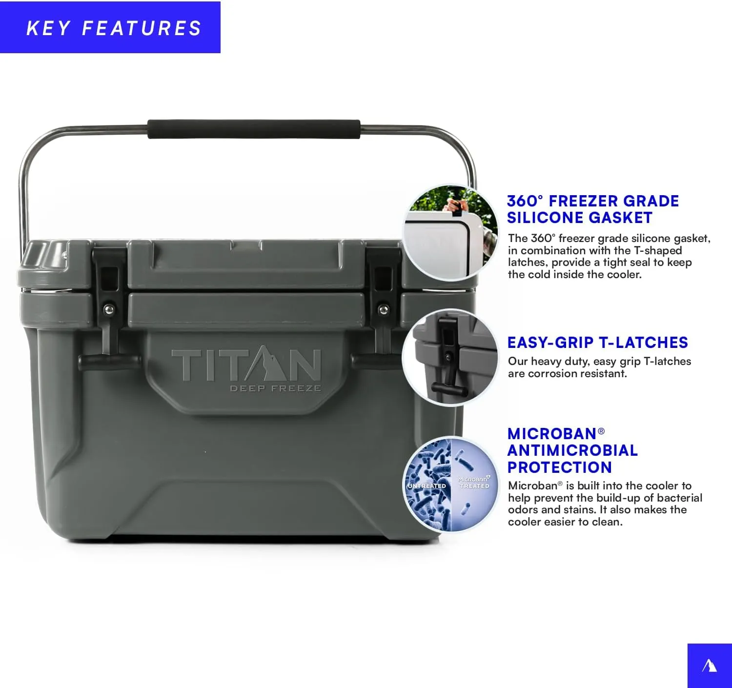 Titan Hard Ice Chest Cooler Roto Cooler with Microban Protection and Deep Freeze Insulation