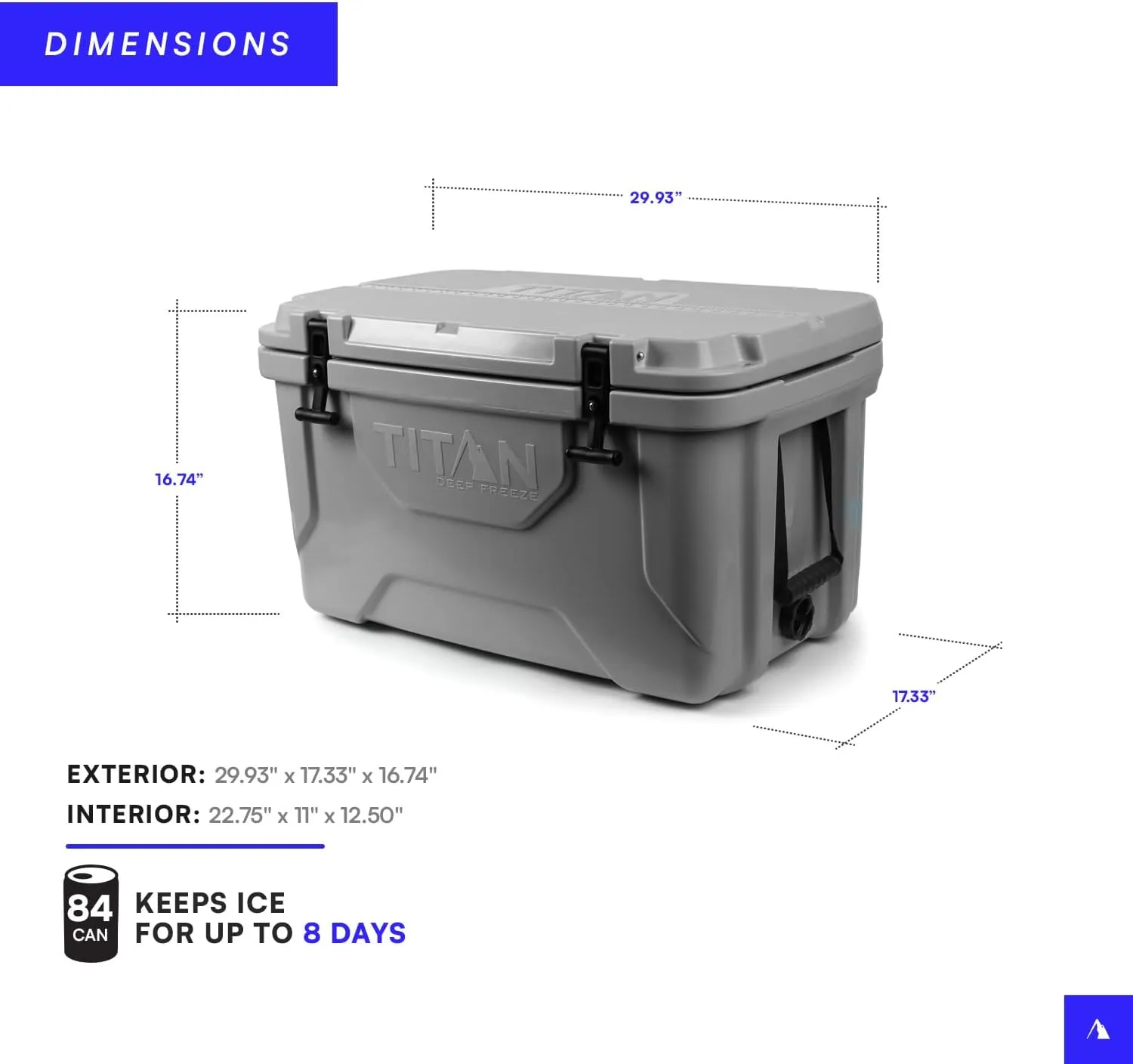 Titan Hard Ice Chest Cooler Roto Cooler with Microban Protection and Deep Freeze Insulation