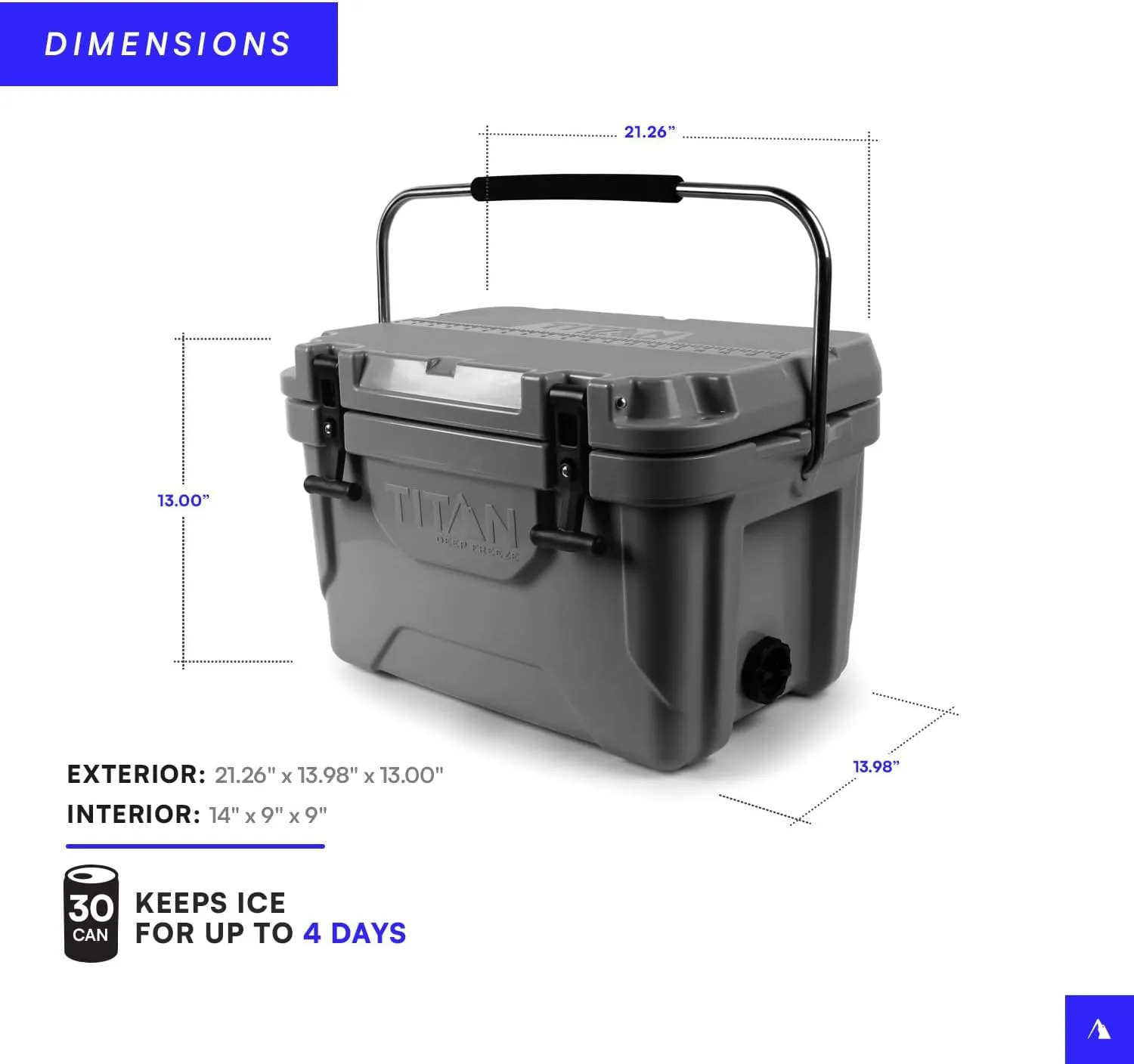 Titan Hard Ice Chest Cooler Roto Cooler with Microban Protection and Deep Freeze Insulation