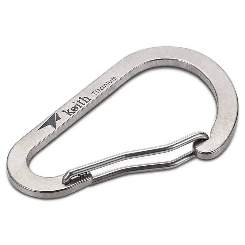 Titanium Carabiner Multi-Tool – High Strength EDC Hook with Bicycle Steel Wire Bayonet