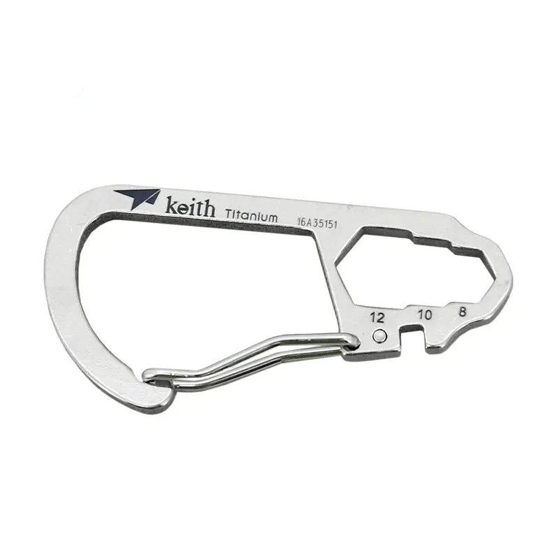 Titanium Carabiner Multi-Tool – High Strength EDC Hook with Bicycle Steel Wire Bayonet