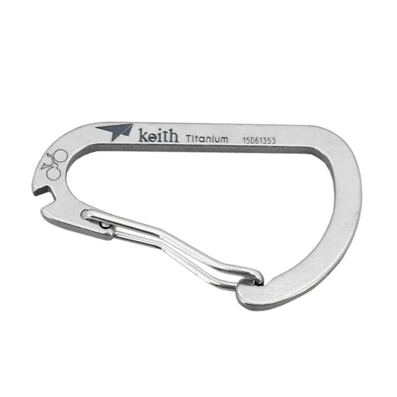 Titanium Carabiner Multi-Tool – High Strength EDC Hook with Bicycle Steel Wire Bayonet