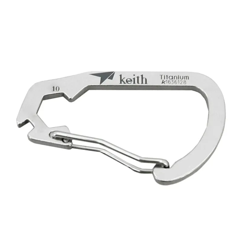 Titanium Carabiner Multi-Tool – High Strength EDC Hook with Bicycle Steel Wire Bayonet