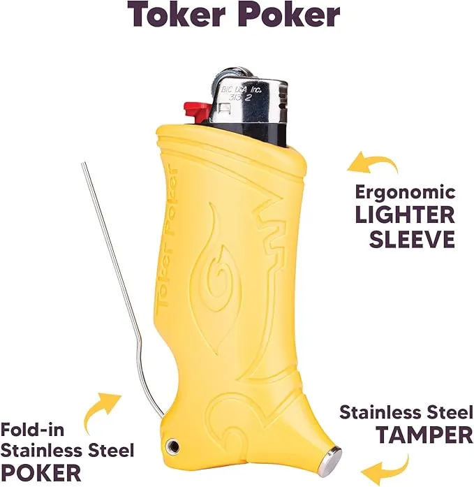 Toker Poker - Bic Lighter Case Multi Tool, Toad Stool Design, All Inclusive Tool for Camping and Other