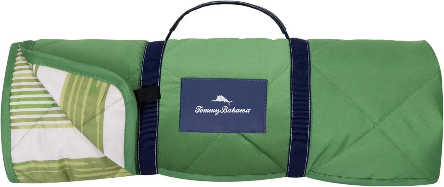 Tommy Bahama Outdoor Waterproof Picnic Blanket - Lightweight Portable Design with Carry Strap - Perfect for The Beach, Park, Camping, Concerts and More, 50" x 70"