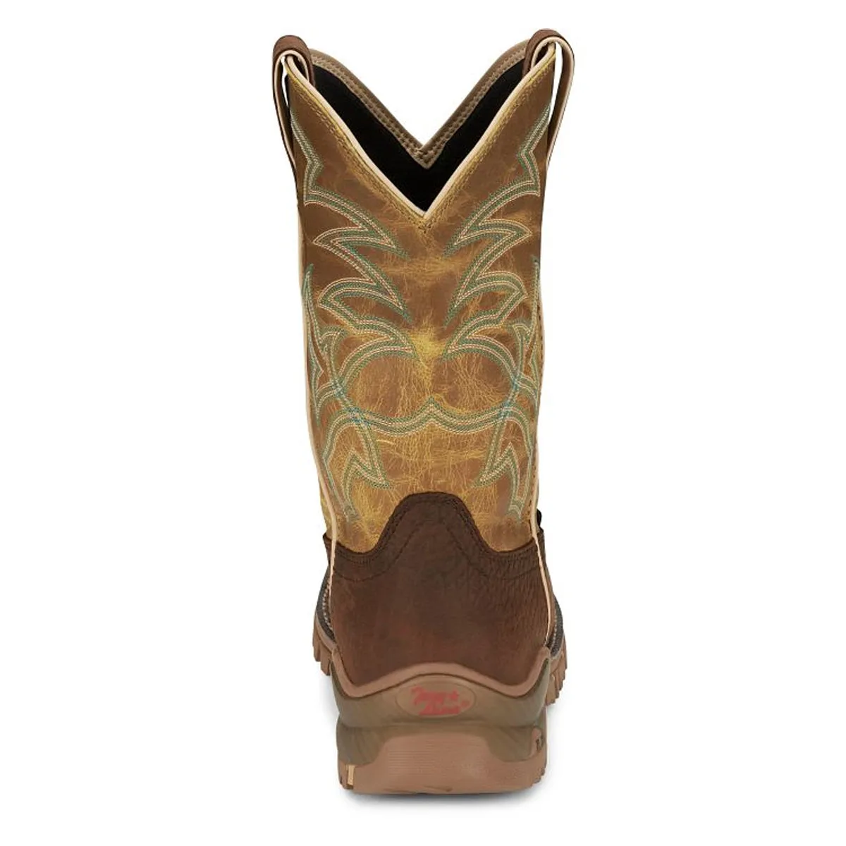 Tony Lama Back Men Footwear Work Pull-On Roustabout 11" Steel Toe Waterproof Work Boot Color Russet (#TW5006)