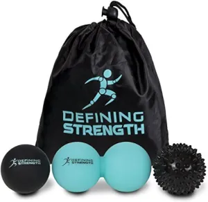 Top 3 Massage Balls Set, Spiky, Lacrosse Ball, Peanut Roller Massager. for Self Myofascial Trigger Point Release, Physio Rehab & Back Muscle Knots