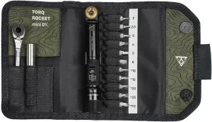 Topeak Torq Rocket Mini DX - 1-6Nm Adjustable Torque Wrench with Ratcheting Head and Multi-Tool Set
