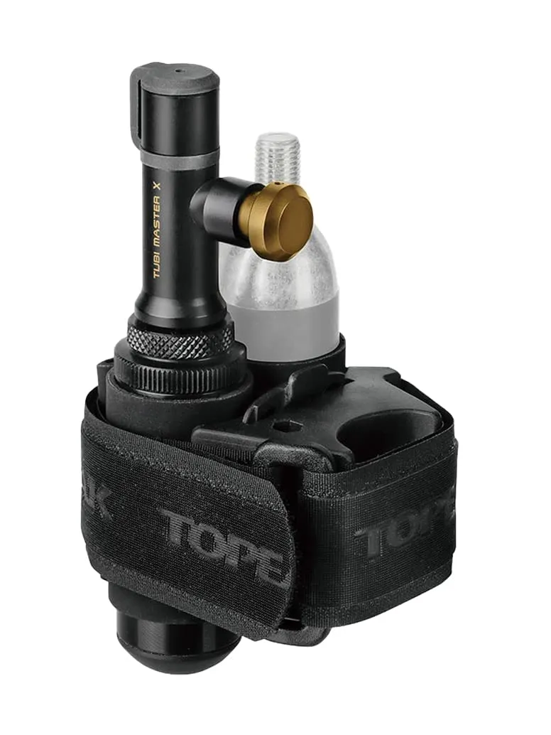 Topeak Tubi Master X Bike Tire Repair Kit, Repairs Punctures, Inflates Tubeless Tires, CO2 Inflator