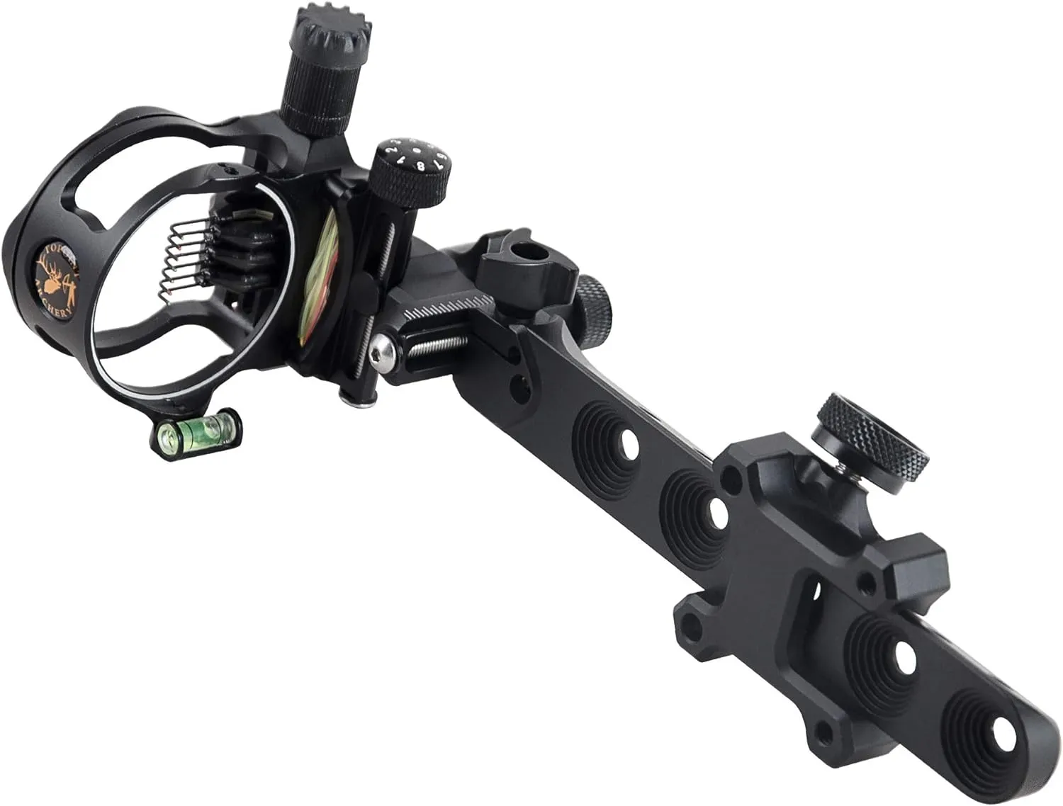 TOPOINT ARCHERY CNC Aluminum 5 Pins Or 7 Pins .019" Tool-Less Bow Sight with Micro Adjust Detachable Bracket LED Sight Light Left and Right Hand