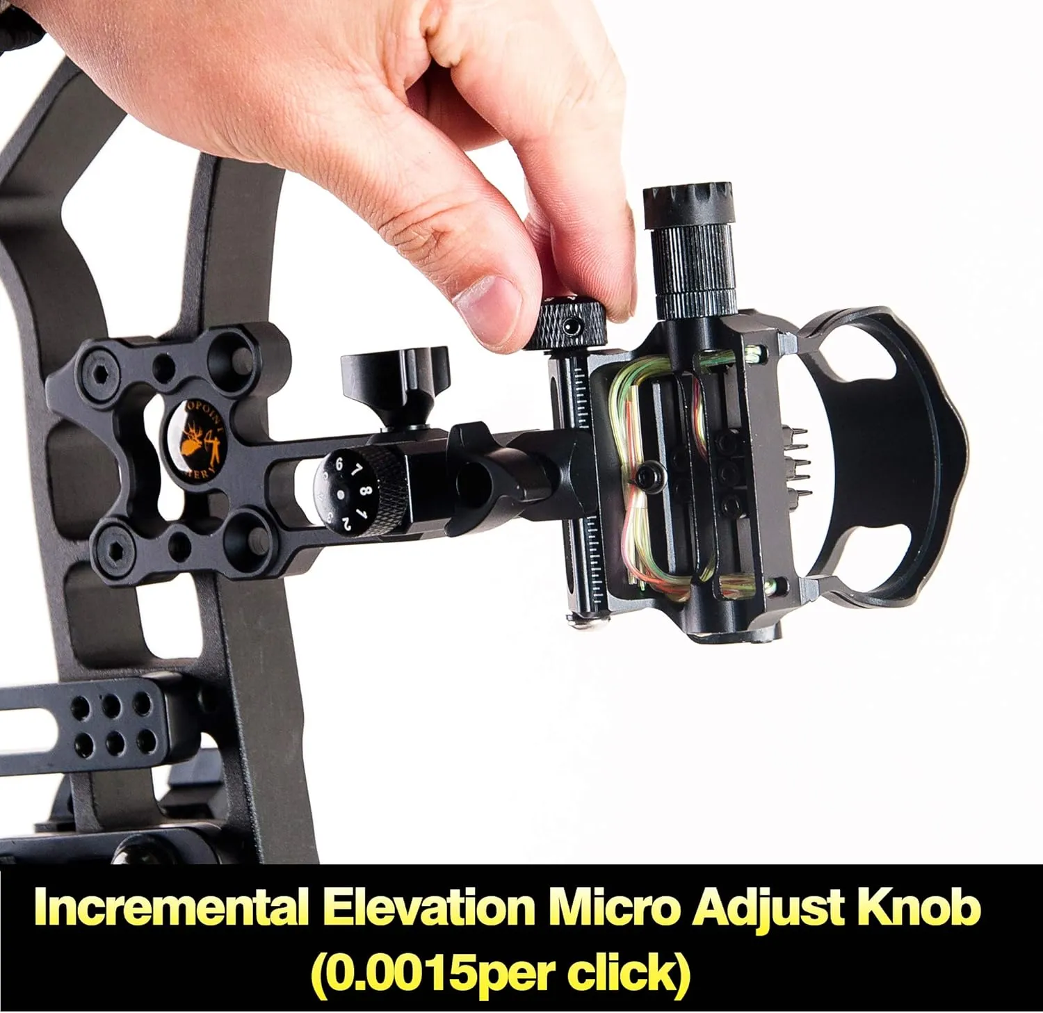 TOPOINT ARCHERY CNC Aluminum 5 Pins Or 7 Pins .019" Tool-Less Bow Sight with Micro Adjust Detachable Bracket LED Sight Light Left and Right Hand
