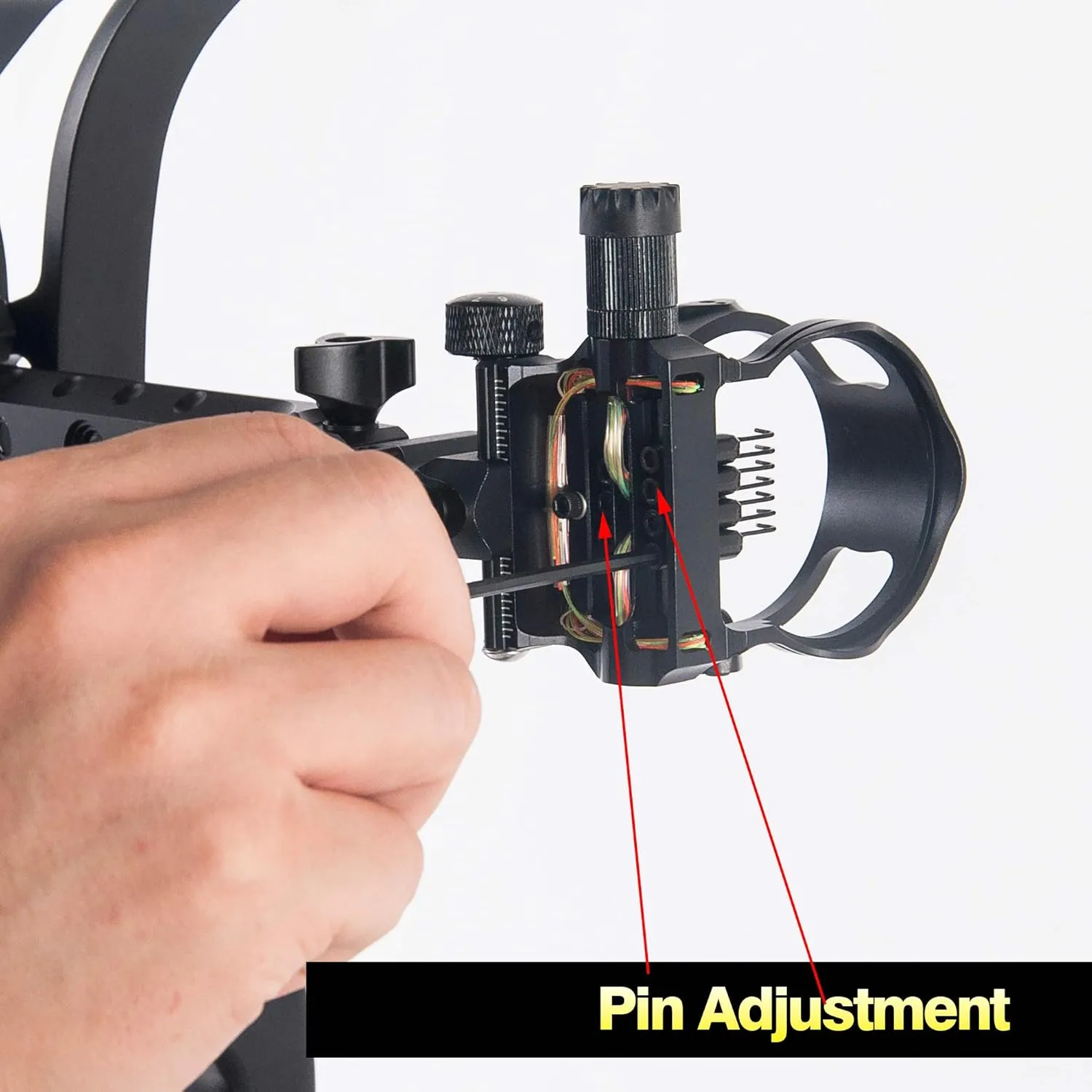 TOPOINT ARCHERY CNC Aluminum 5 Pins Or 7 Pins .019" Tool-Less Bow Sight with Micro Adjust Detachable Bracket LED Sight Light Left and Right Hand