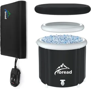 TOREAD Sauna and Cold Plunge Combo-Far Infrared Portable Sauna Blanket with Remote Control, Adjustable Temperature & Portable Ice Bath Tub-87gal Portable Cold Plunge Tub with Carry Bag Sauna an